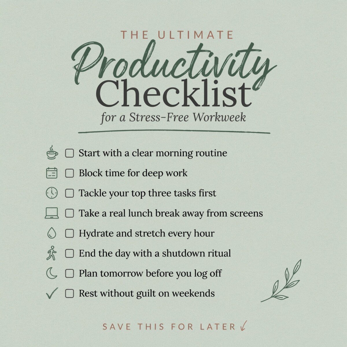 The Ultimate Productivity Checklist for a Stress-Free Workweek
