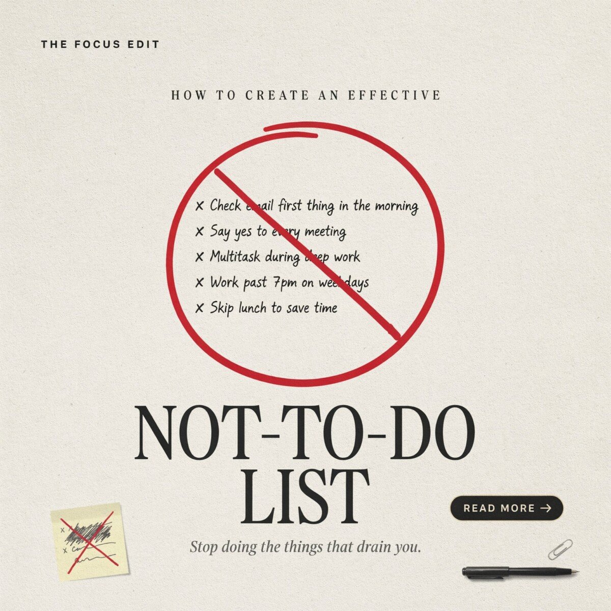 How to Create an Effective Not-To-Do List for Better Focus